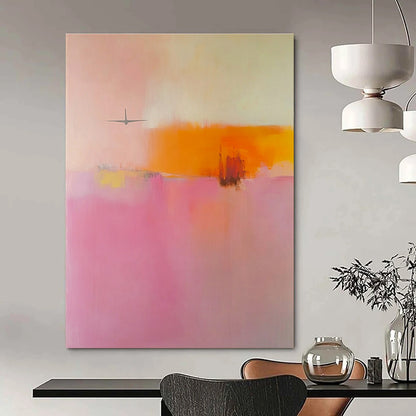 Pink and Orange Landscape Abstract for Coastal Home & Art - Themed Hotel STSC789
