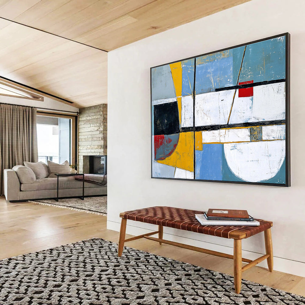 Geometric Color Block Composition Art for Contemporary Office & Architectural Firm SC391