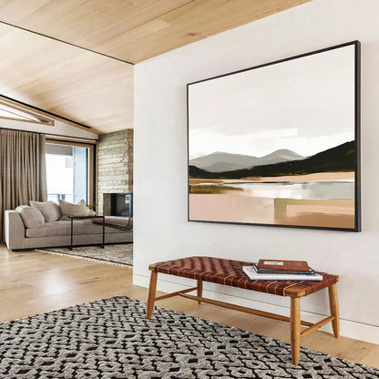 Minimalist Mountain Lake Art for Modern Home Office & Scandinavian - Style Living Room SC081
