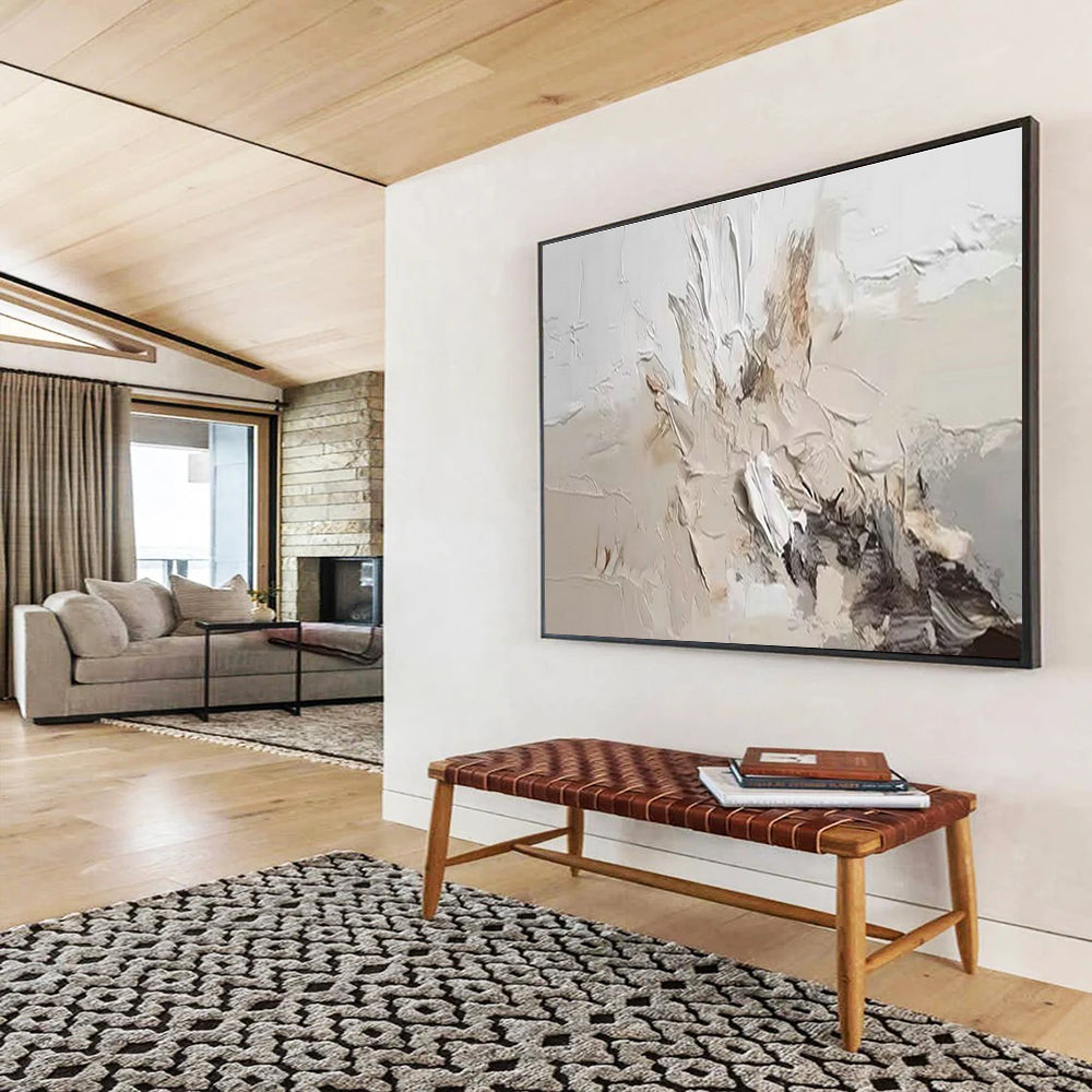 Beige - Gold Textured Abstract for Minimalist Living Room DLZ3002