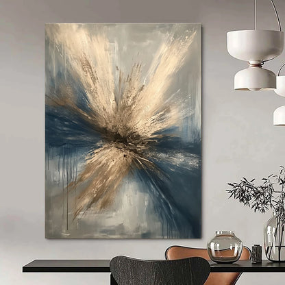 Explosive Blue and Gold Abstract for Luxury Hotel Lobby & Upscale Dining Area STSC644