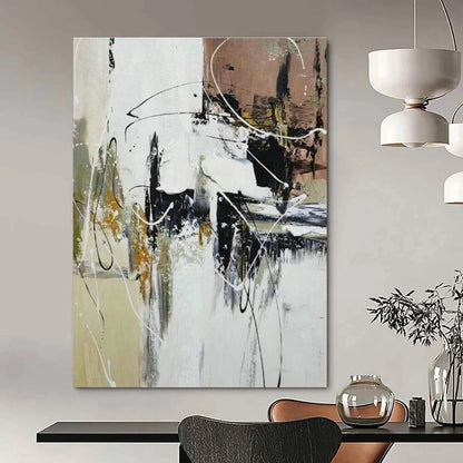 Black - White - Gold Abstract Art for Office & Living Room DLZ0320