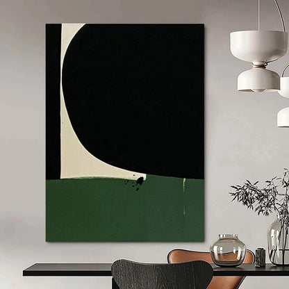 Black - Green Geometric Art for Modern Art Museum & Sophisticated Office Reception DLZ1496