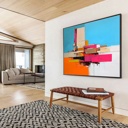 Colorful Architectural Abstract Art for Modern City Loft & Design - Focused Office SC159