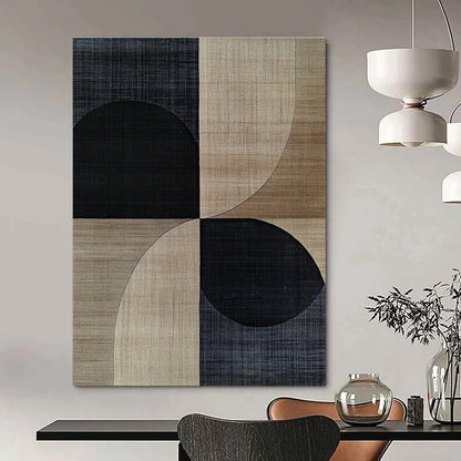 Black and Beige Geometric Forms Art for Contemporary Office & Scandinavian - Style Home STSC1318