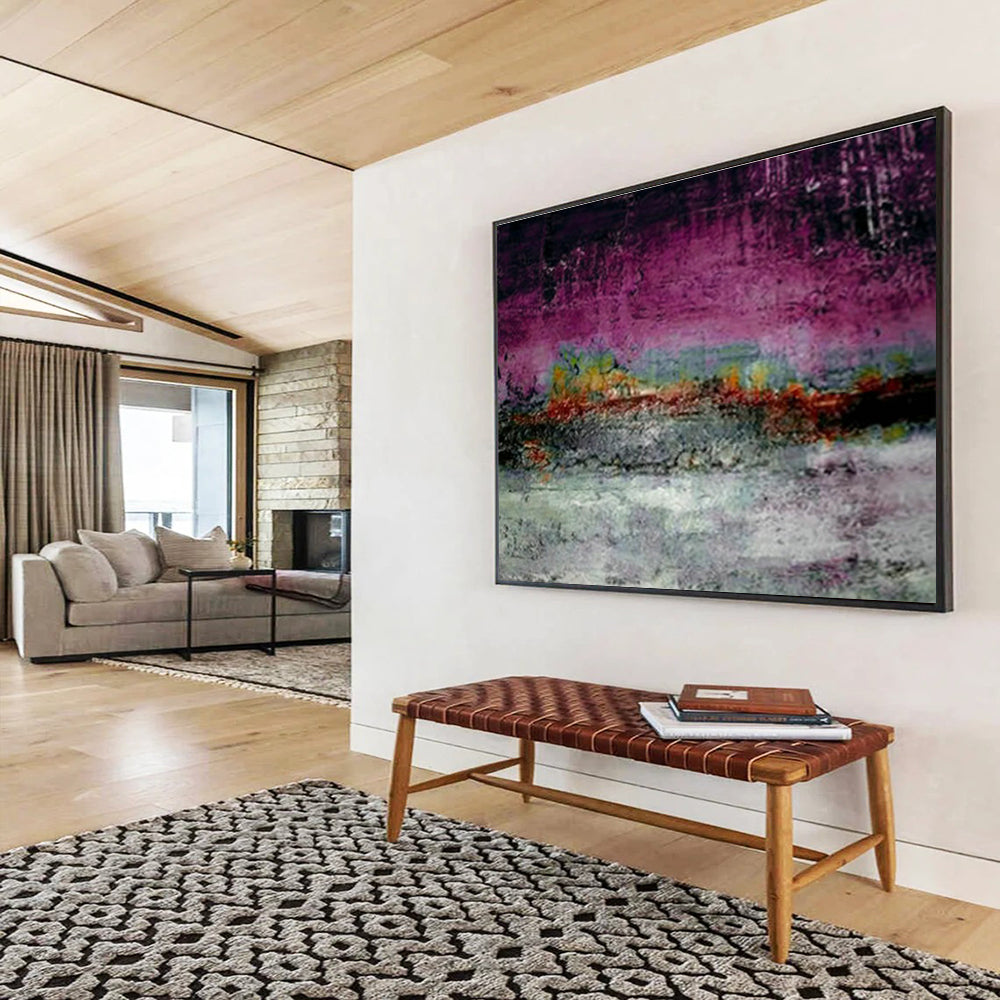 Purple - Toned Landscape Abstract Art for Artistic Bedroom DLZ2775