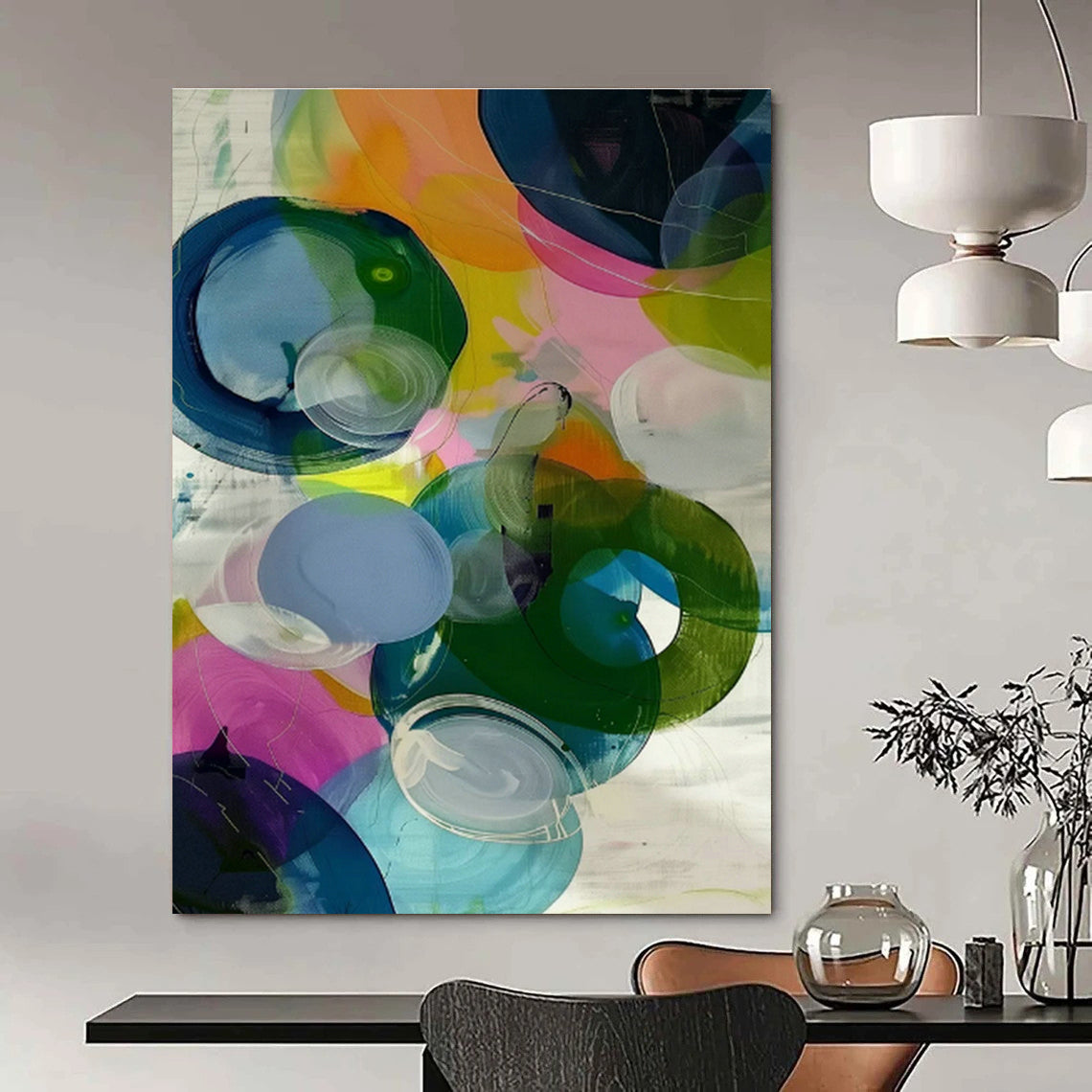 Colorful Circle Abstract Art for Kids’ Playroom & Modern Art Gallery Pop - Up DLZ1006