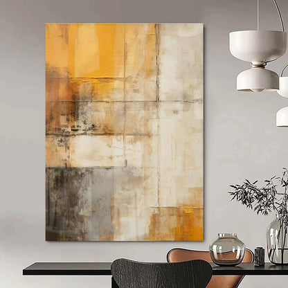 Repeated Yellow - Gray Abstract Art for Urban Art Café & Design - Focused Office DLZ1956