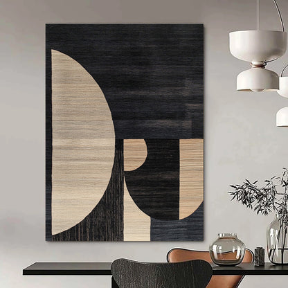 Geometric Black and Beige for Contemporary Art Space & Modern Minimalist Home STSC1169