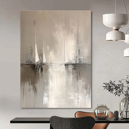 Monochrome Sailboats for Minimalist Bedroom & Nautical - Themed Office STSC231