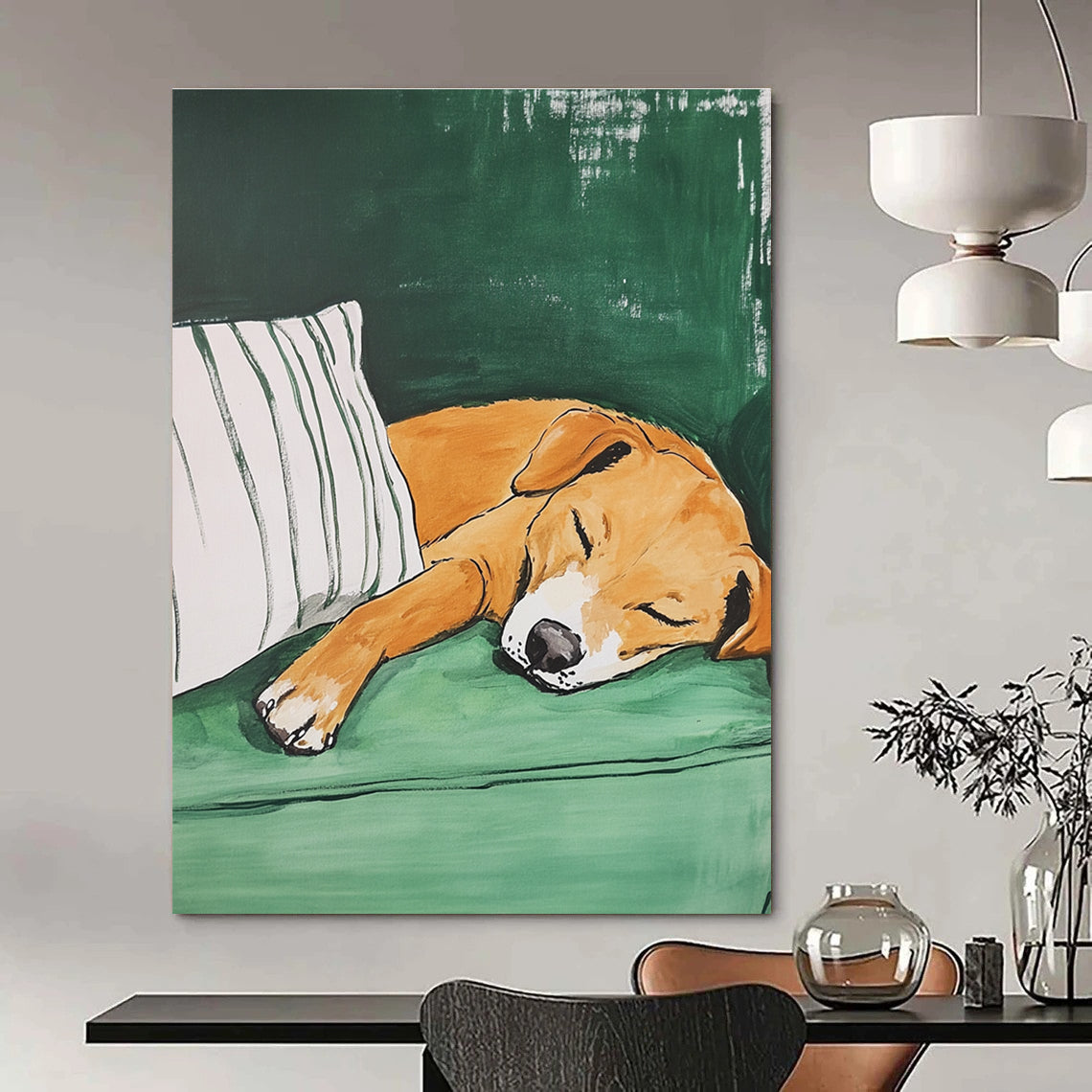Sleeping Dog for Cozy Family Room & Pet - Lover’s Bedroom STSC1188
