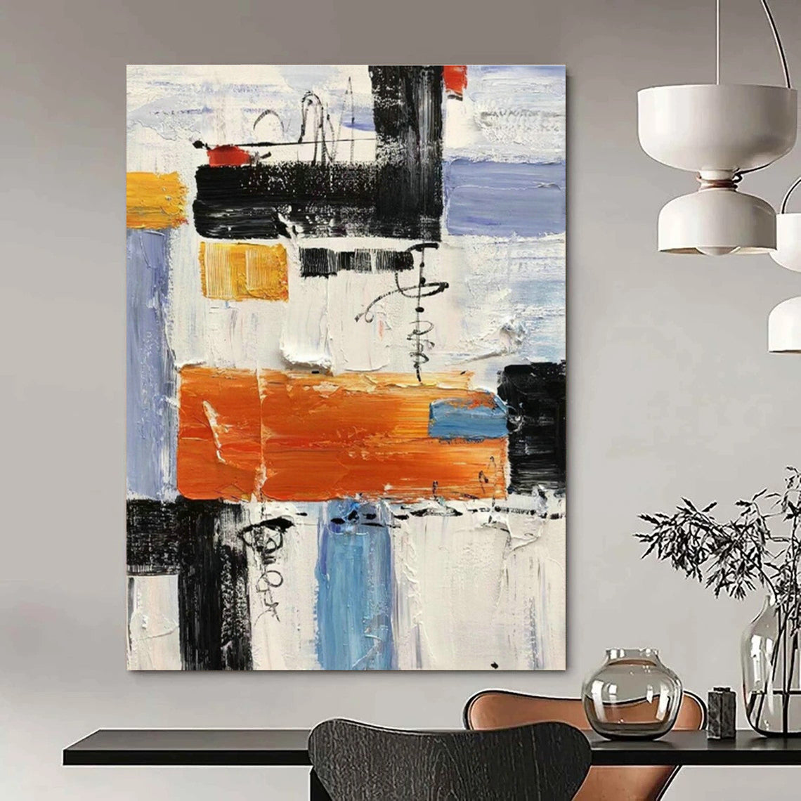 Colorful Abstract Composition Art for Creative Studio & Community Center DLZ0625