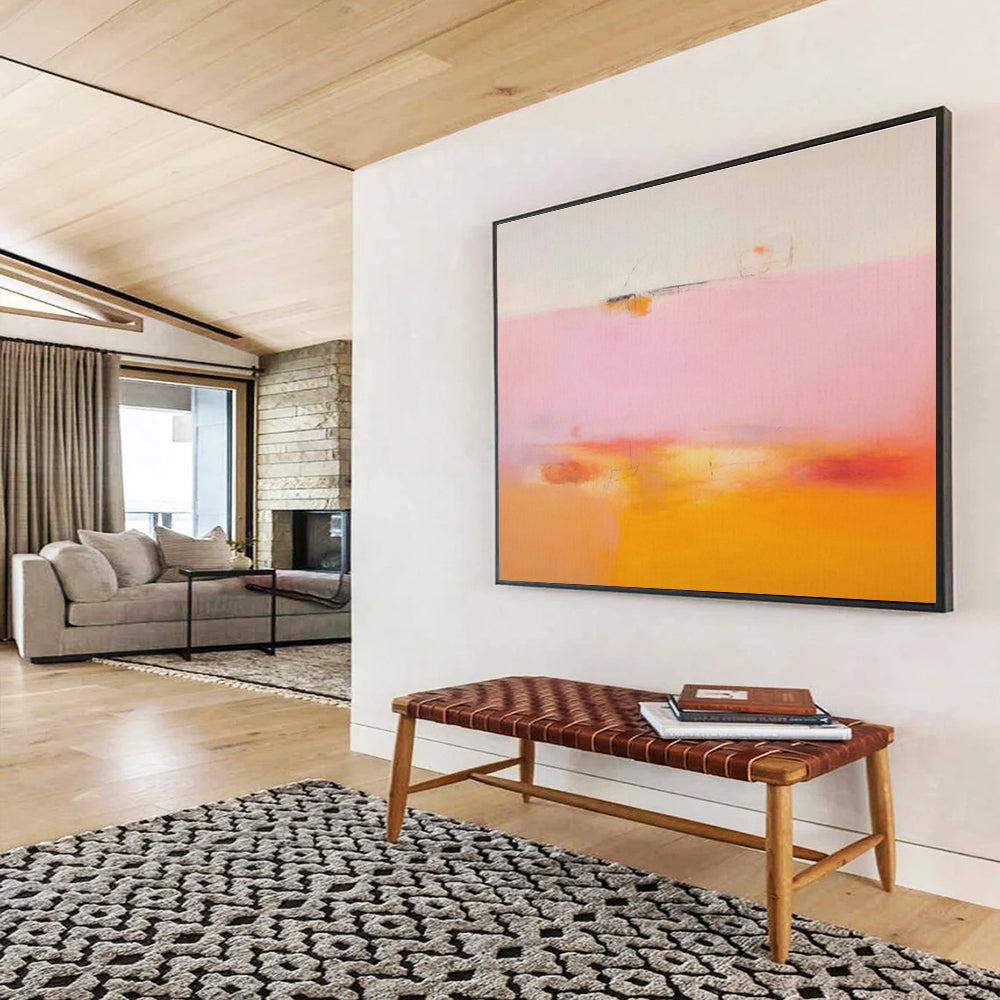 Pink - Orange Gradient Abstract Art for Sunny Breakfast Nook DLZ2860