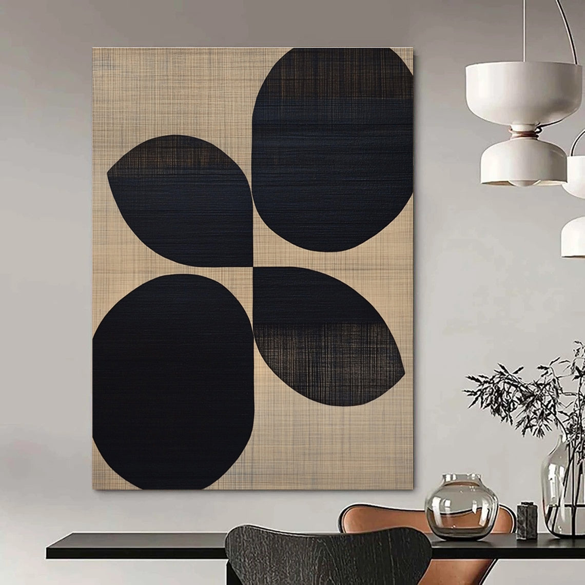 Black and Beige Geometric Abstract for Modern Studio & Contemporary Café STSC312