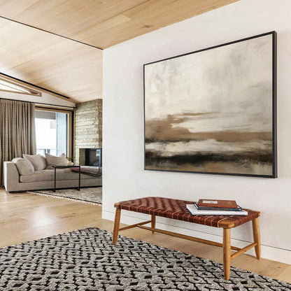 Layered Brown - Grey Abstract Art for Industrial - Style Loft Edge DLZ2716