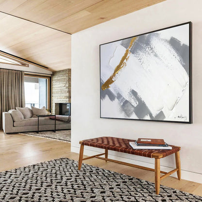 Beige - White - Black Brushstroke Art for Minimalist Lounge Calm Relaxation DLZ2701