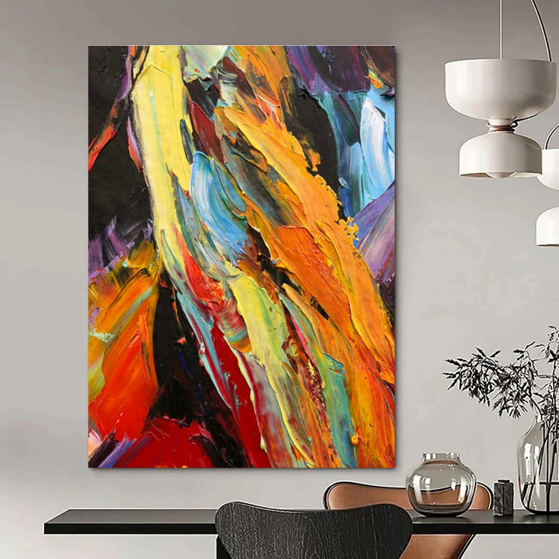 Colorful Impasto Abstract Art for Art Gallery & Creative Studio DLZ1269