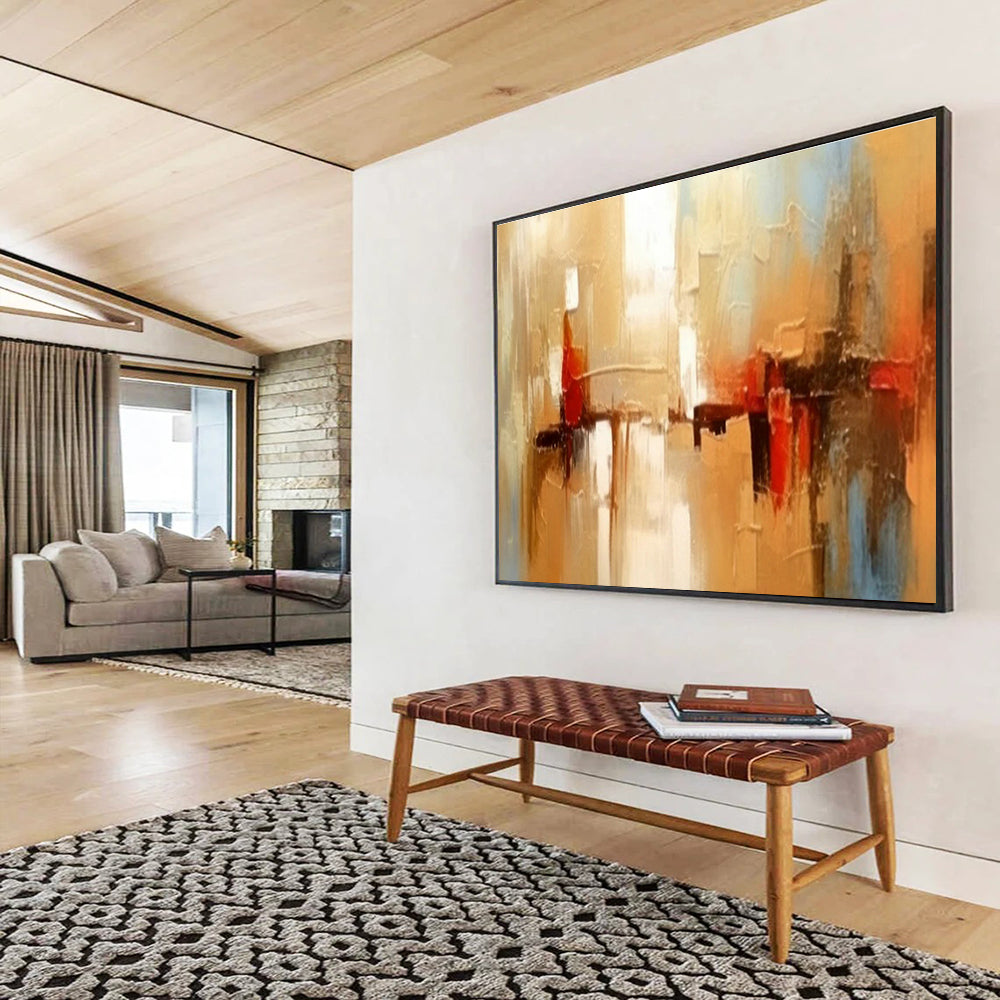 Warm - Toned Urban Abstract Art for Industrial Loft Home Offices DLZ2662