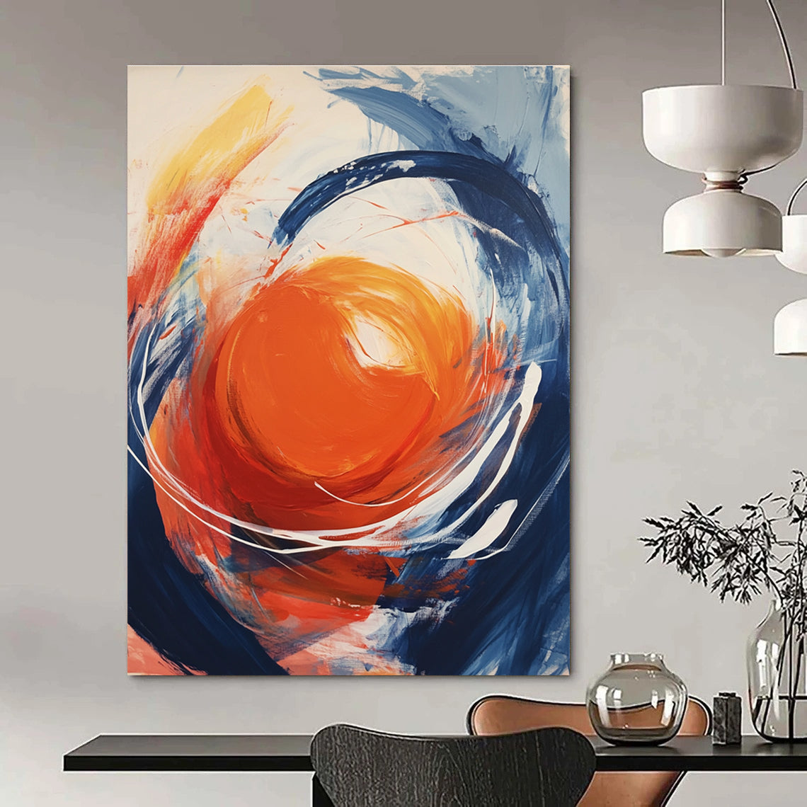Dynamic Circular Abstract for Modern Living Room & Art - Centric Café STSC744