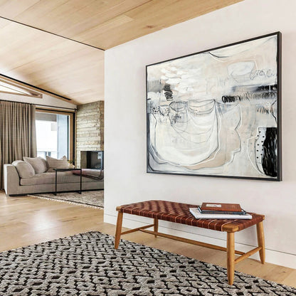 Black - White Line Abstract Art for Industrial - Style Lofts DLZ2458