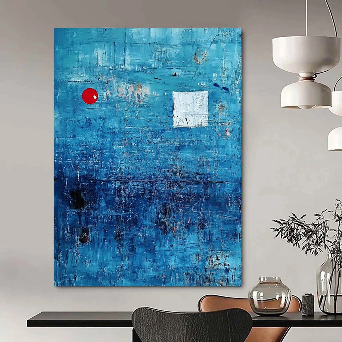Minimalist Blue Abstract Art for Office & Study STSC041