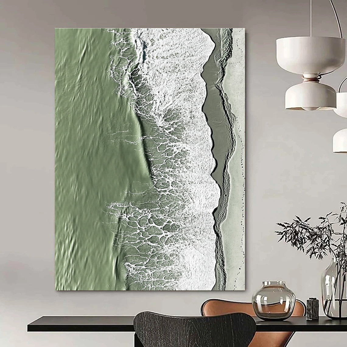 Aerial Green Beach Waves for Coastal Home Office & Beachfront Resort STSC1158
