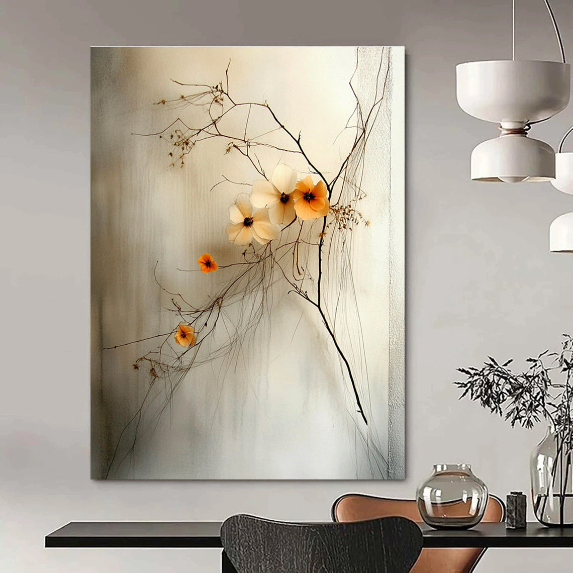 Delicate Dried Flower Arrangement for Minimalist Spa & Rustic Home Decor STSC856