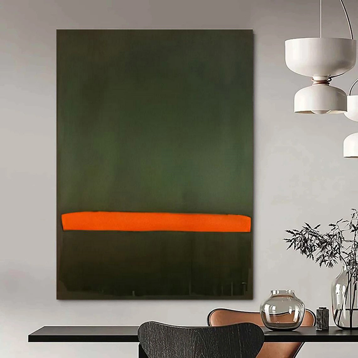 Green - Orange Minimalist Art for Eco - Friendly Café & Modern Studio DLZ2316