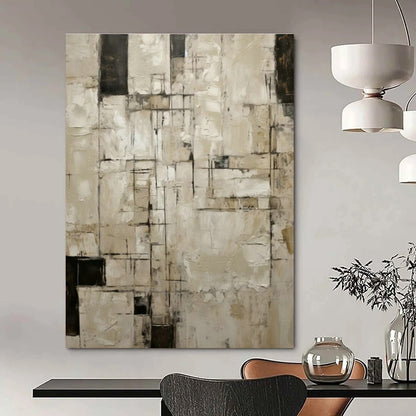 Vintage - Grey Geometric Abstract Art for Industrial Loft & Retro - Inspired Café DLZ1322