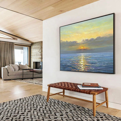 Sea Sunset Oil Painting for Nautical - Themed Beach House Dinning Areas DLZ3267