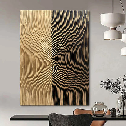 Gold and Black Textured Art for Luxurious Hotel Lobby & Modern Office Reception STSC1214