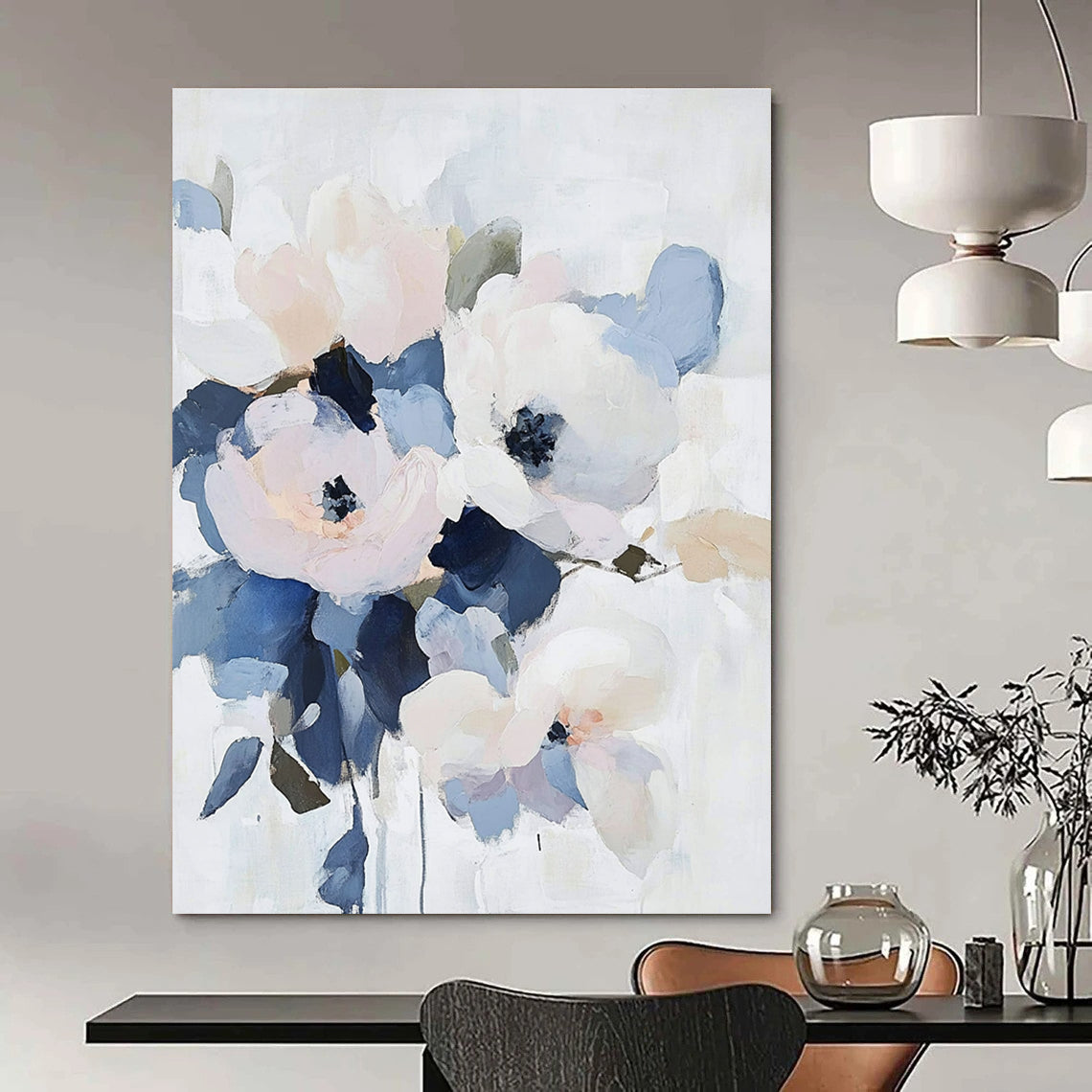 Soft - Toned Flower Bouquet Art for Nursery & Café STSC053