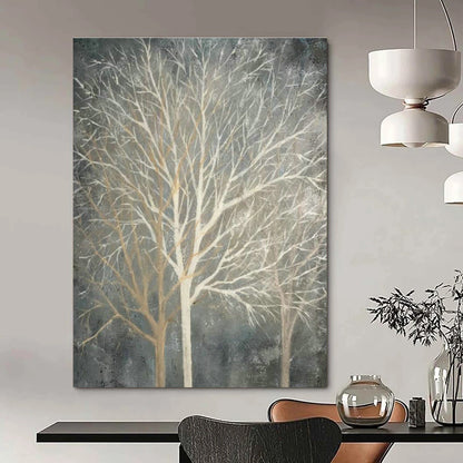 Bare Trees Landscape Oil Art for Living Room & Cottages DLZ0304