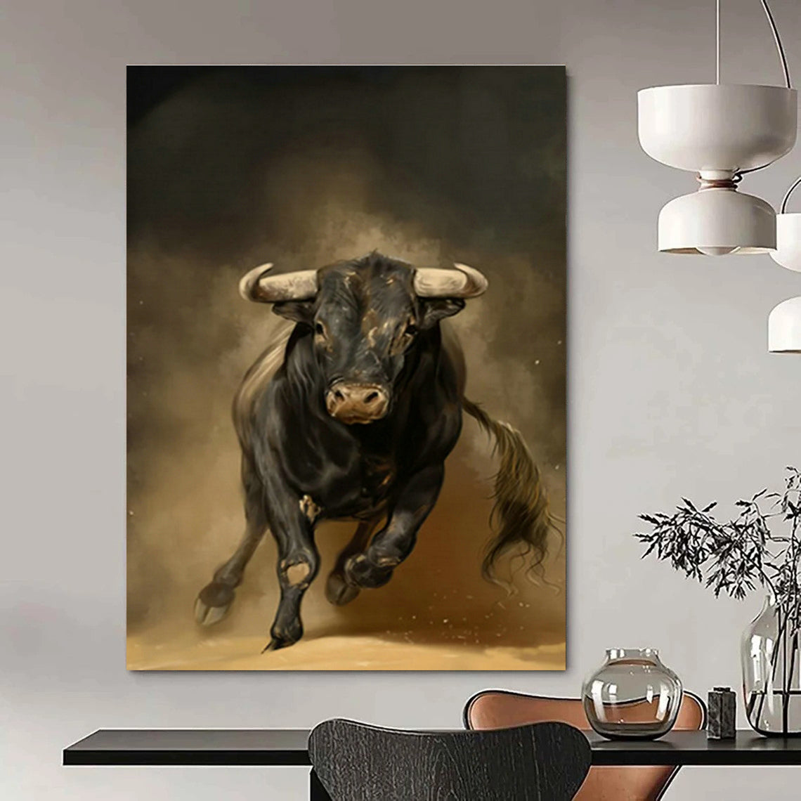 Charging Bull Art for Sports Bar & Rodeo - Themed Restaurant DLZ1416