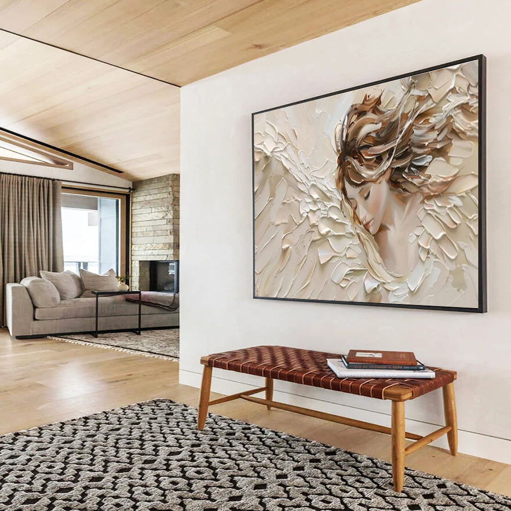 3D Angel Wings Portrait Art for Spiritual Bedroom Sanctuary DLZ2838