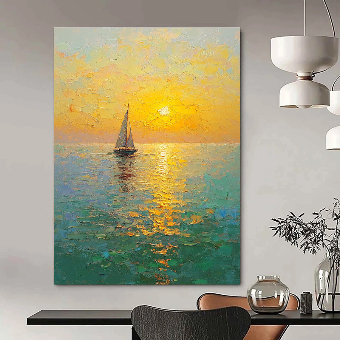 Sailboat at Sunset for Nautical - Themed Café & Yacht Club STSC1296