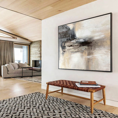 Gray - Brown Abstract Landscape Art for Industrial Loft Home Offices DLZ2666