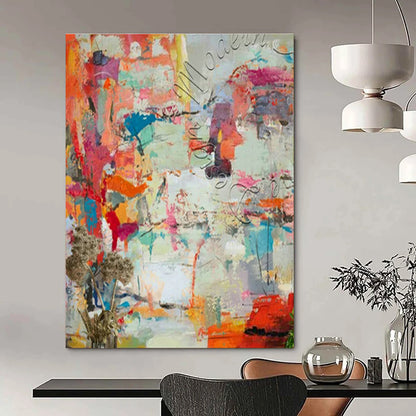 Colorful Abstract Art with Dried Flowers for Bohemian Home & Art Festival Booth DLZ1827