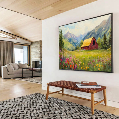 Countryside Barn & Flower Field Art for Rustic Farmhouse Kitchens DLZ3111