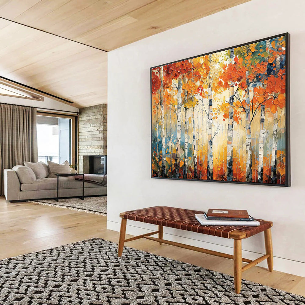 Autumn Birch Forest Art for Cozy Bed - and - Breakfast Reading Nooks DLZ3219