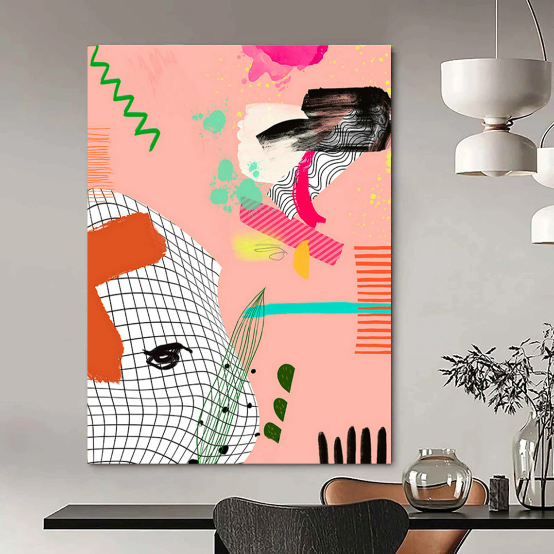 Playful Collage Art for Trendy Co - working Space & Urban Art Gallery DLZ0646