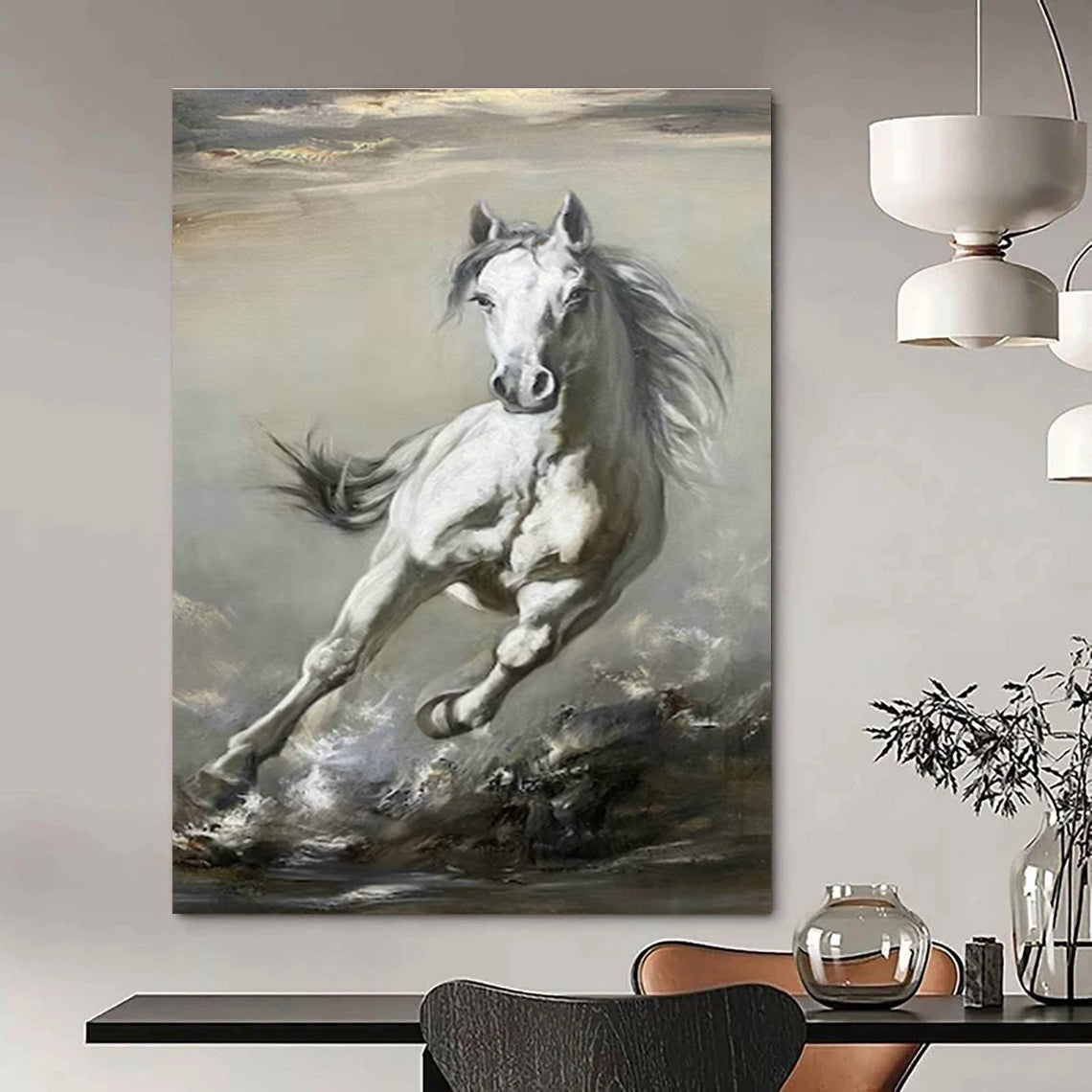Galloping Horse Art for Equestrian Club & Classic Home Study DLZ2042