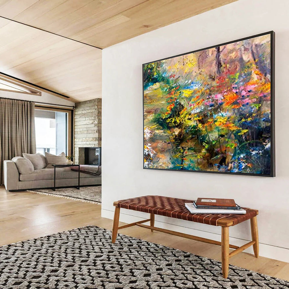 Colorful Garden Oil Painting for Cheerful Dining Room DLZ2748