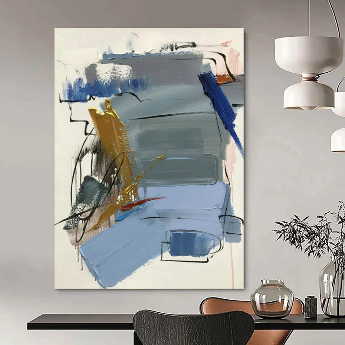 Colorful Abstract Art for Urban Art Café & Trendy Restaurant Dining Room DLZ1686