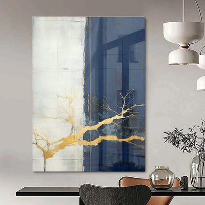 Gold - Branch Glass Abstract Art for Luxury Spa & Nature - Themed Art Gallery DLZ1948