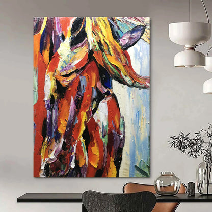 Colorful Animal Impasto Art for Bohemian Living Room & Creative Kids’ Playroom DLZ1279