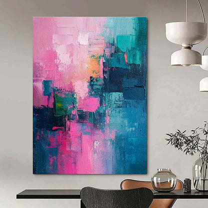 Pink - Blue Abstract Art for Bohemian Boutique Hotel & Creative Studio DLZ1909