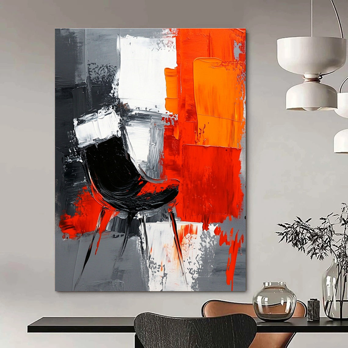Abstract Chair in Bold Colors for Design - Focused Workplace & Art - Loving Home STSC226