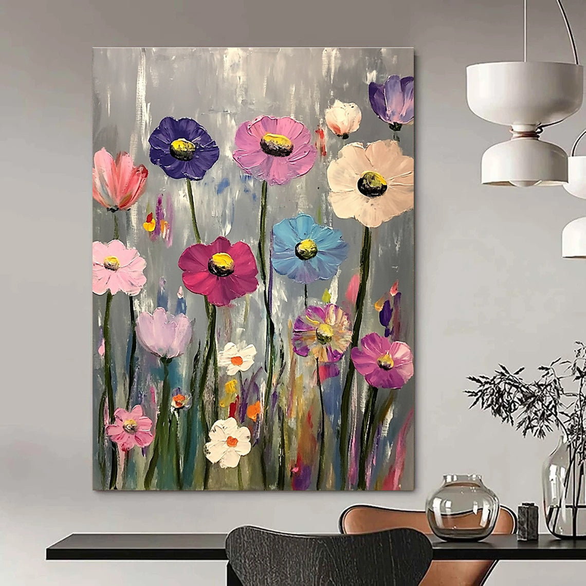 Colorful Wildflowers Art for Bohemian Home Bedroom & Garden - Themed Restaurant STSC1033