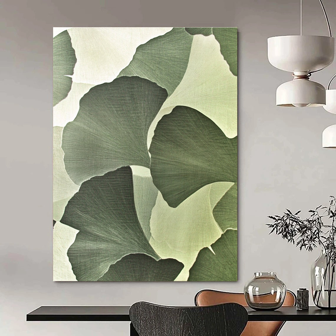 Ginkgo Leaf Pattern for Asian - Inspired Tea House & Botanical Art Studio STSC942